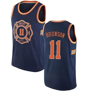 New York Knicks Authentic Navy Blue Jalen Brunson Jersey - City Edition - Youth