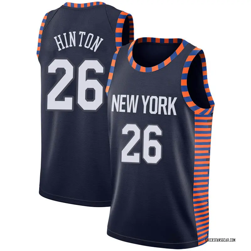 Nike New York Knicks Swingman Navy Amir Hinton 2018/19 Jersey - City Edition - Men's