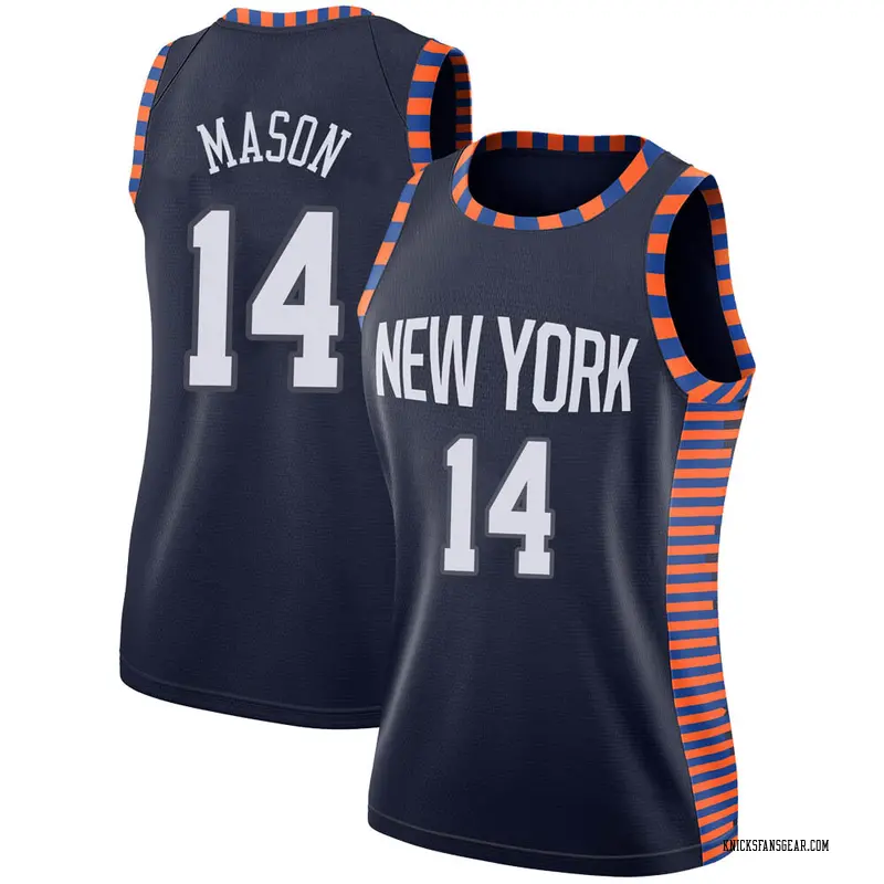 Nike New York Knicks Swingman Navy Anthony Mason 2018/19 Jersey - City Edition - Women's