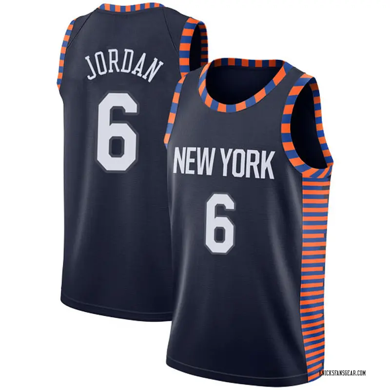 Nike New York Knicks Swingman Navy DeAndre Jordan 2018/19 Jersey - City Edition - Men's