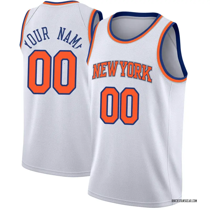 Nike New York Knicks Swingman White Custom Jersey